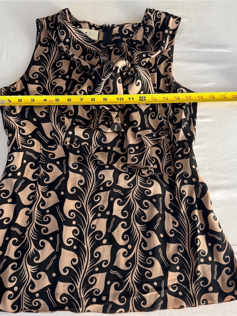 Marni Pink and Navy Swirl Print Blouse with Neck Tie - Picture 3 of 6
